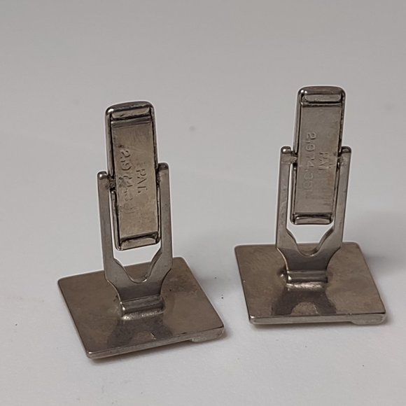 Vintage Silver Tone Rectangular Cufflinks - Picture 8 of 9